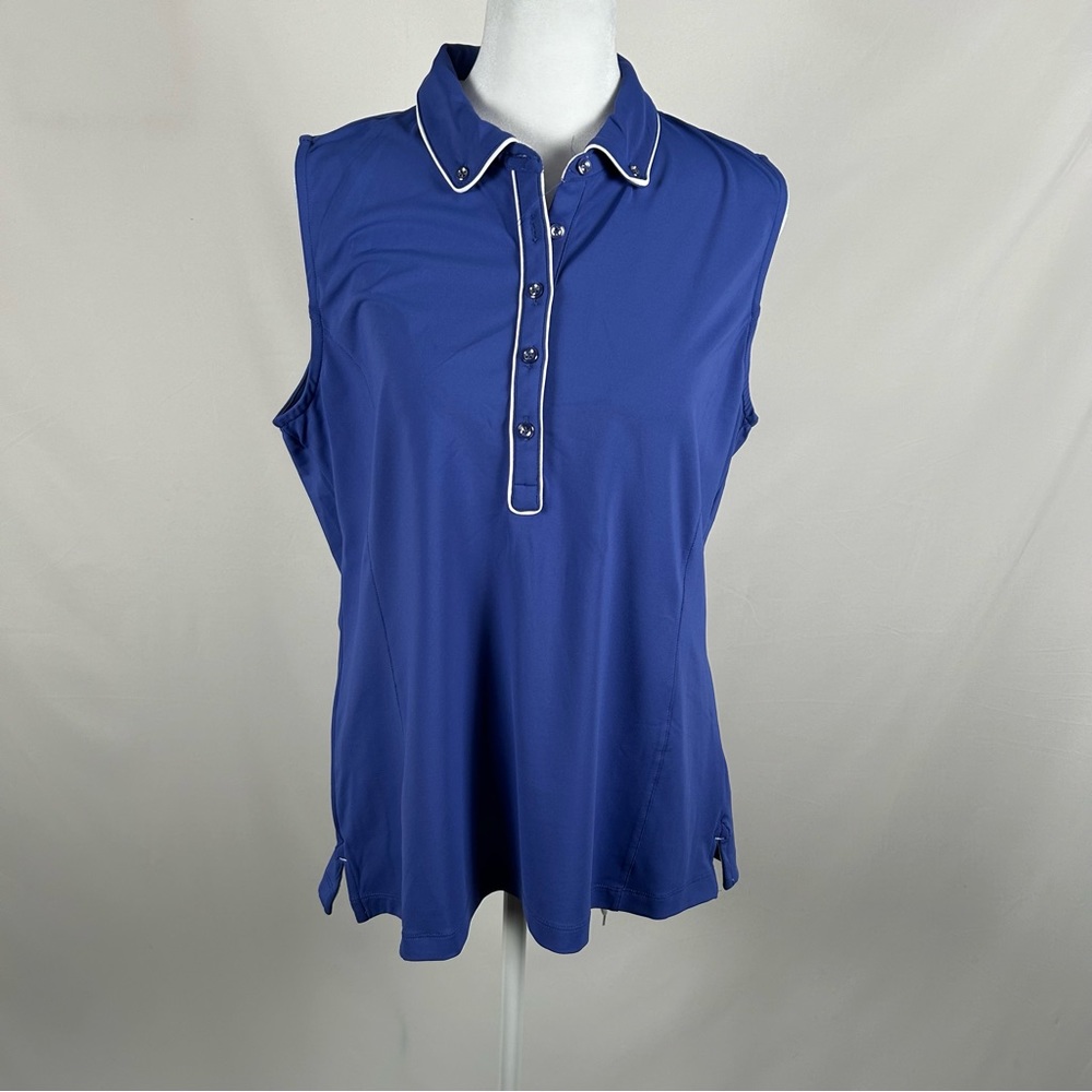 Fairway and Greene Golf Blue Polo Sleeveless Size Large